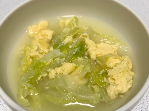 【簡単】白菜と卵の鶏がらスープ